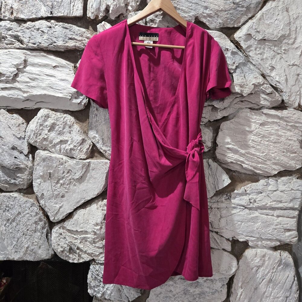 Vintage Silk Wrap Pink Dress New York Studio Women’s Size 6